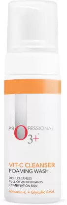 o3+ Professional Vitamin C Cleanser Foaming Wash with Glycolic Acid 120 ml