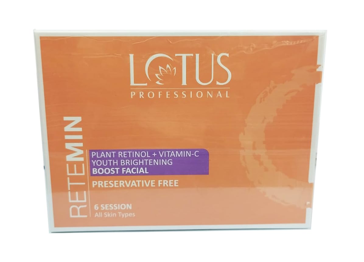 Lotus Professional Plant Retinol+vitaminc Youth Brightening Facial Kit- Preservative Free_ all skin types- 6 session