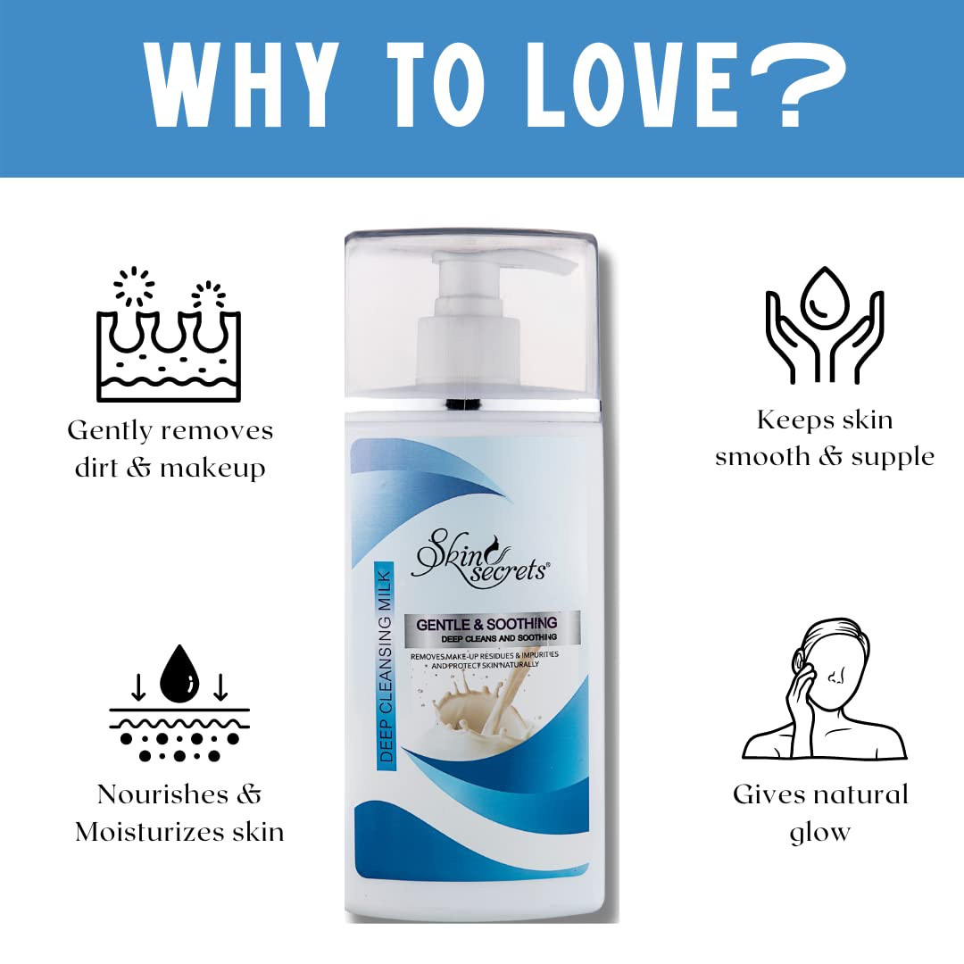 Skin Secrets Deep Cleansing Milk with Vitamin E Oil for Gently Cleansed, Soft & Supple Skin (450ml)